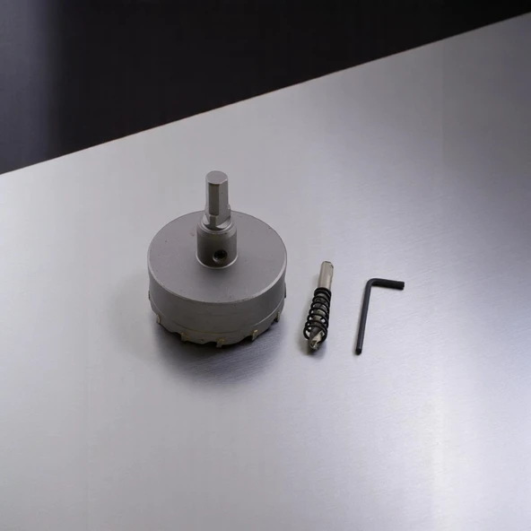 TCT Metal Delme Panç Ø 70 mm Delik Açma Metal Demir Testeresi Adaptörlü 1 Adet - 6
