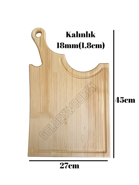 Balta Doğal Ahşap Sunum Tabağı Ahşap Sunumluk(BEYAZ ÇAM) Beyaz Çam BOY:45cm EN:27cm - 4