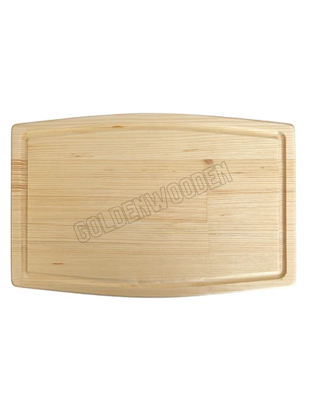 Dış Bükey Doğal Ahşap Sunum Tabağı Ahşap Sunumluk(BEYAZ ÇAM) Beyaz Çam BOY:40cm EN:30cm - 4
