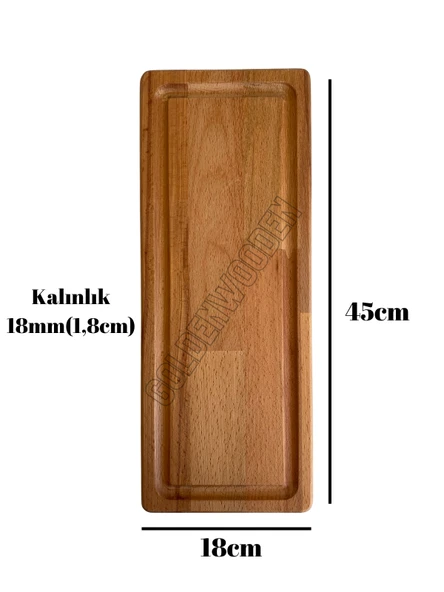Dikdörtgen Doğal Ahşap Sunum Tabağı Ahşap Sunumluk(KAYIN/GÜRGEN) Kayın BOY:45cm EN:18cm - 4