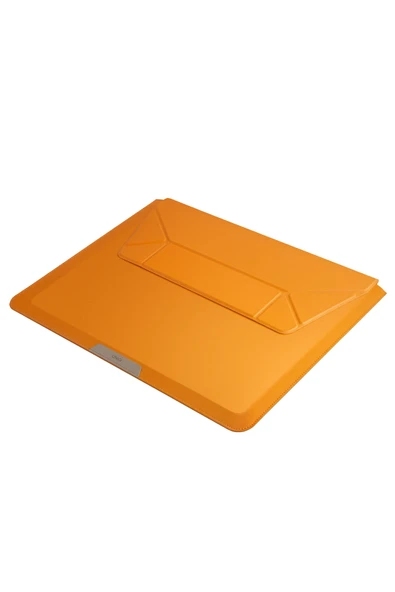 Macbook Air Pro 13 / 14 ınç Kılıf Oslo Serisi Manyetik Su Geçirmez Tasarım Taşıma Çantası  SARI - Resim 4