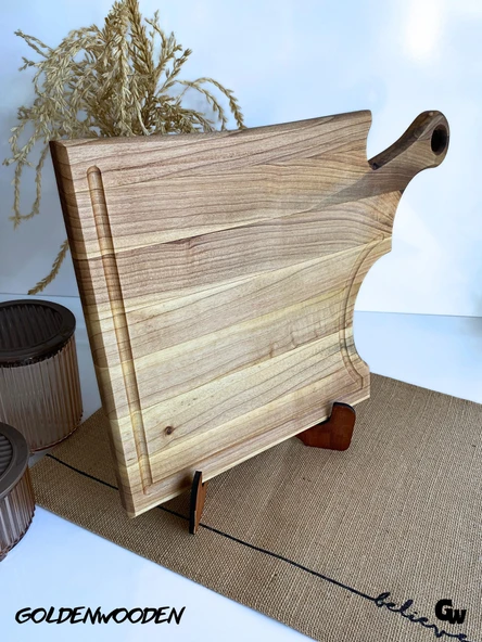 Balta Doğal Ahşap Sunum Tabağı Ahşap Sunumluk(CEVİZ AĞACI) Ceviz BOY:40cm EN:25cm - 3