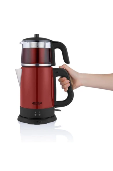 Demli Stil IH33204 CAM Demlikli Çay Makinesi Kırmızı - 3