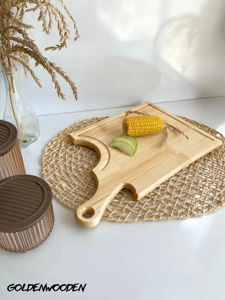 Balta Doğal Ahşap Sunum Tabağı Ahşap Sunumluk(BEYAZ ÇAM) Beyaz Çam BOY:45cm EN:27cm