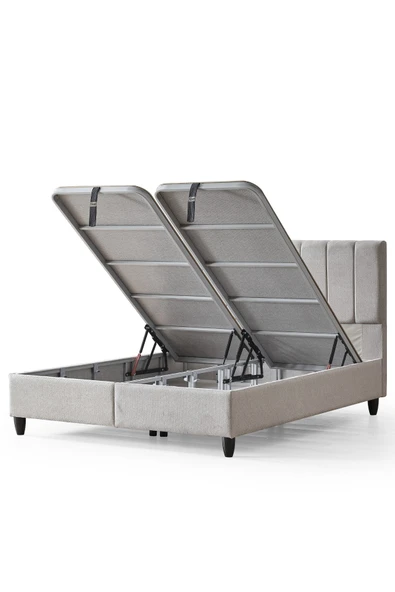 Cennet Yatak Manolya Çift Kişilik Sandıklı Baza ve Şık Başlık 2’li Set - Resim 3