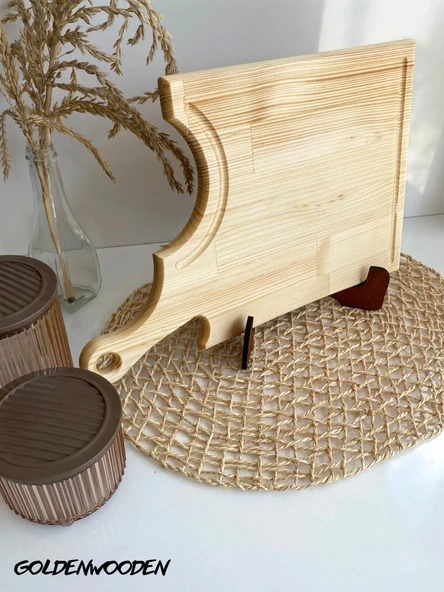 Balta Doğal Ahşap Sunum Tabağı Ahşap Sunumluk(BEYAZ ÇAM) Beyaz Çam BOY:45cm EN:27cm - 3