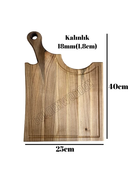 Balta Doğal Ahşap Sunum Tabağı Ahşap Sunumluk(CEVİZ AĞACI) Ceviz BOY:40cm EN:25cm - 4