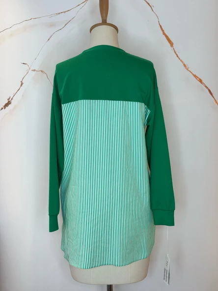 TAŞLI CEPLİ DANTELLİ SWEATSHIRT - 4