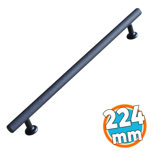 Mobilya Mutfak Dolabı Çekmece Dolap Kulpları Kapak Kulpu Kulbu Siyah 224 mm Metal Kulp ürün görseli