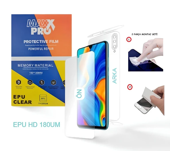 iPhone 15 PRO NANO Ön Ekran + Full Arka Kaplama SET Esnek ULTRA İnce - MAXXPRO - EPU HD ürün görseli 1