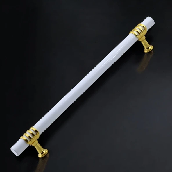 Mobilya Mutfak Dolabı Çekmece Dolap Kulpları Kapak Kulpu Kulbu Beyaz Altın 192 mm Metal Kulp - Resim 5