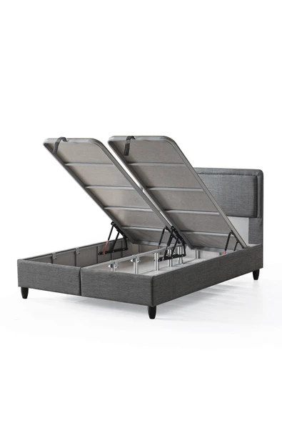 Melisa Çift Kişilik Sandıklı Baza ve Başlık 2’li Set Geniş Depolama - Resim 8