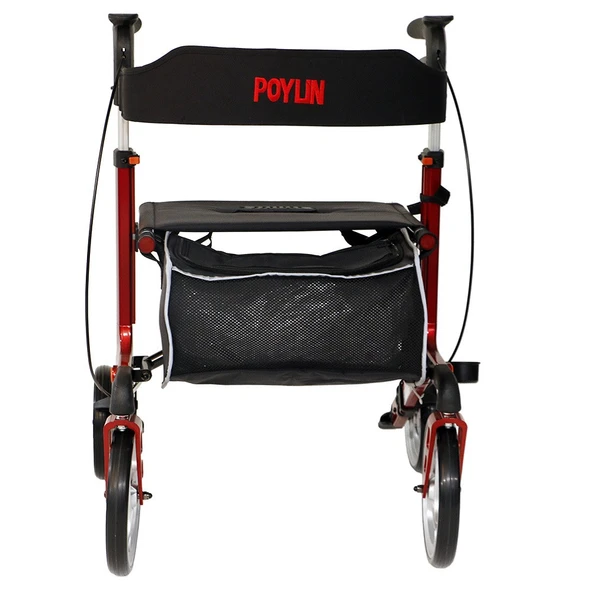 Poylin P888 Ultra Lüks Rolatör Kırmızı - Titanyum Gri - Resim 3