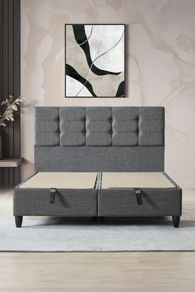 Cennet Yatak Mimoza Çift Kişilik Sandıklı Baza ve Başlık Takımı 2’li Set - Resim 11