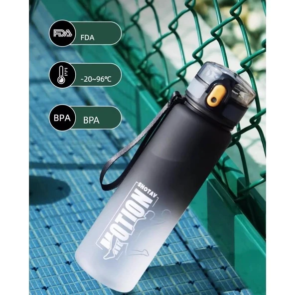 Shotay Motion Su Matarası Tritan Siyah 650Ml - 9