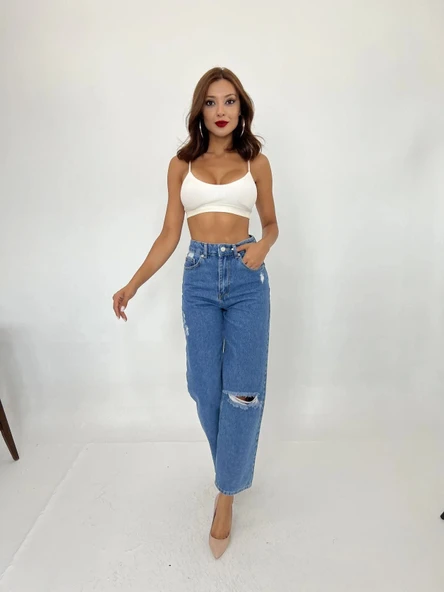 6288 KOT PANTOLON-MAVİ - 4