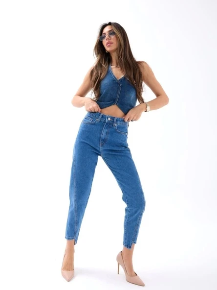 5682 KOT PANTOLON-KOYU MAVİ - 5