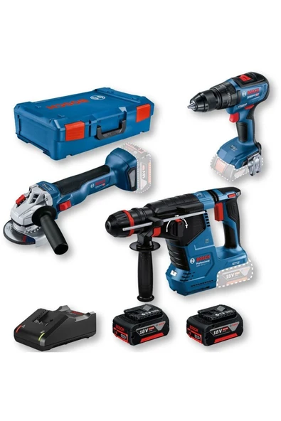 GBH 187 + GWS 18V-10 + GSR 18V-50 Vidalama Kırıcı Taşlama Seti - 0615990N42