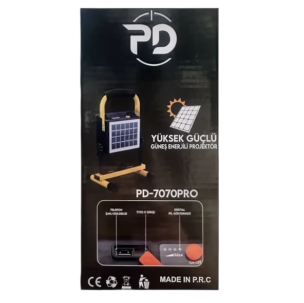 Orpemo powerdex PD 7070pro professional güneş enerjili led projektör 70w 7000 lümen - Resim 7