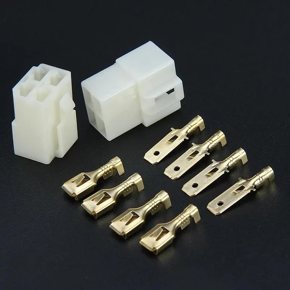 40 Adet Otomotiv Motor Konnektör Terminal Seti 6,3mm 1-6 Pim Takım 5 Çeşit Şeffaf Çantada - 3