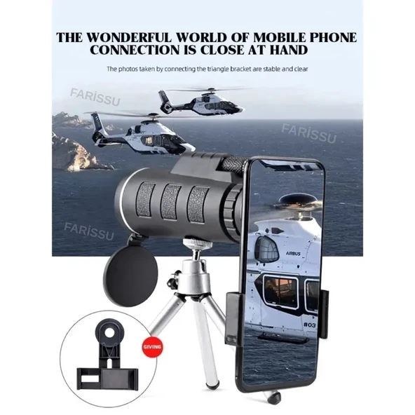 OR-1000 50x60 Monoküler Dürbün – Telefon ve Tripod Uyumu - 3