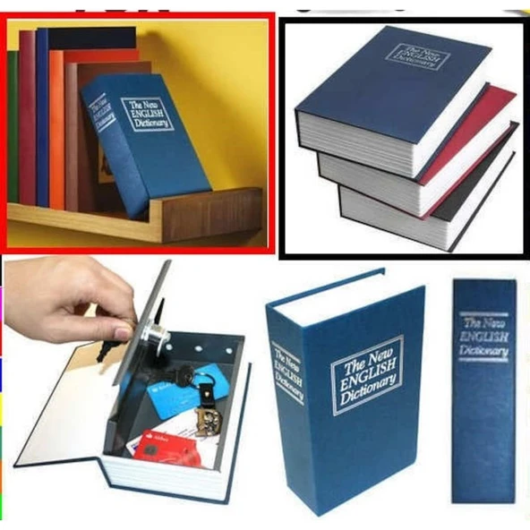 Kitap Kasa Kitap Şeklinde Gizli Kasa Metal Kumbara Kasa Kumbara K