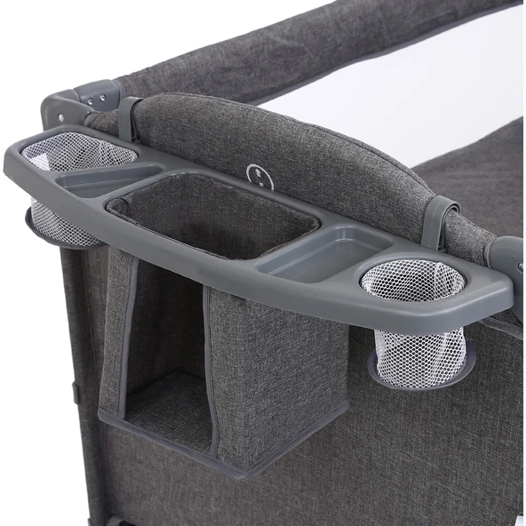 Exclusive Comfort 8 İn 1 Anne Yanı Park Yatak Oyun Parkı Gri 70 X 110 Cm - Resim 6