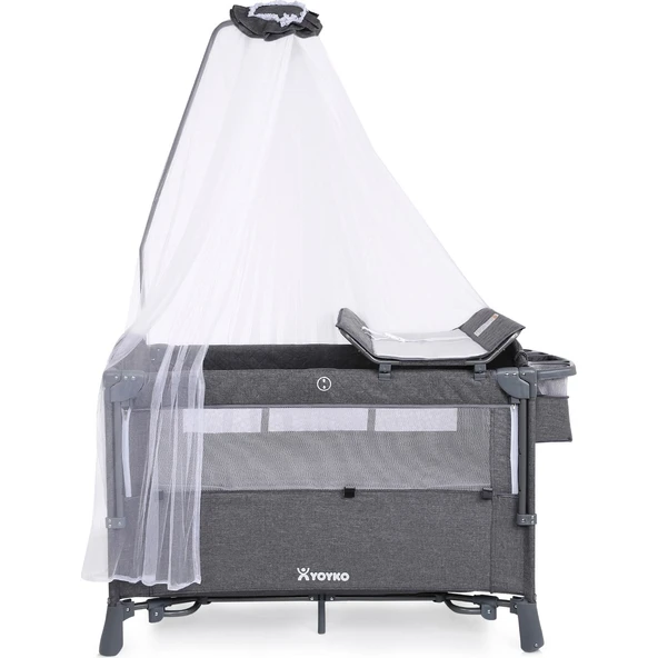 Exclusive Comfort 8 İn 1 Anne Yanı Park Yatak Oyun Parkı Gri 70 X 110 Cm - Resim 7