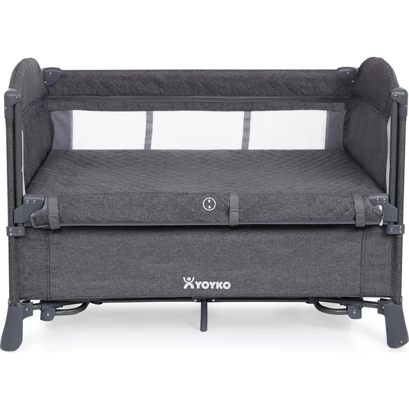 Exclusive Comfort 8 İn 1 Anne Yanı Park Yatak Oyun Parkı Gri 70 X 110 Cm - Resim 3