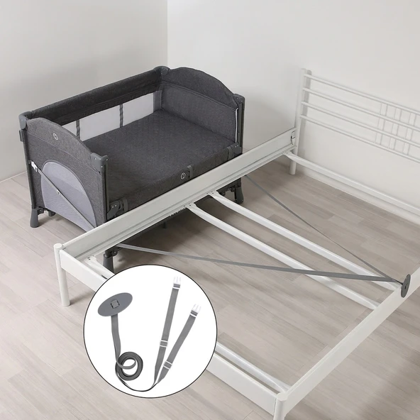 Exclusive Comfort 8 İn 1 Anne Yanı Park Yatak Oyun Parkı Gri 70 X 110 Cm - Resim 5