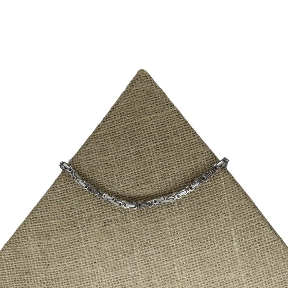 Erkek Çelik Gümüş Rengi Kral Zincir 60 cm