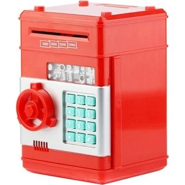 Kumbara Şifreli Atm Kasa Para Yutan Kumbara Şifreli Kırmızı
