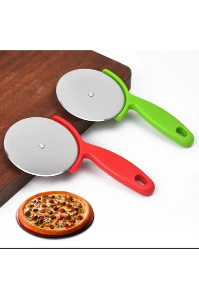 2 adet  Pizza Dilimleyici Hamur Kesici Rulet Plastik Saplı Pizza Kesici Paslanmaz Çelik Yuvarlk Rulo