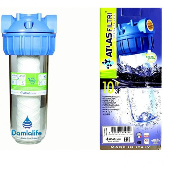 Atlas 10"inç  Italyan Housing 5 Micron Sediment Iplik Filtre - 3