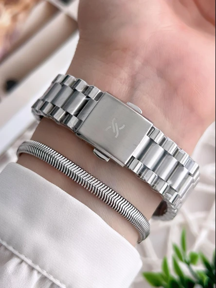 Daniel Klein Çelik Kordon 3 Atm Suya Dayanıklı Özel Tasarım Kadın Kol Saat+Bileklik VS.BLKT.0222 - Resim 3