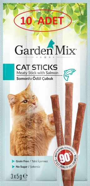 10 Adet Gardenmix Somonlu Kedi Stick Ödül 3*5g Skt: 01/2026 - 1
