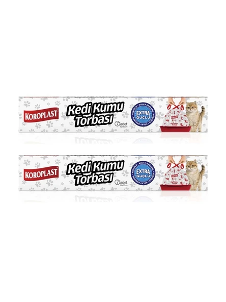 Koroplast Extra Güçlü Kedi Kumu Torbası 82X50 Cm 7 Li x 2 Paket