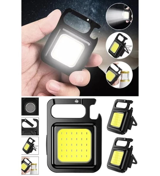 Mini LED Anahtarlık El Feneri USB Şarj Edilebilir Lamba Taşınabilir  Kamp Feneri