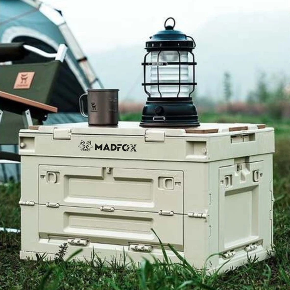 Madfox Çok Fonksiyonlu Katlanabilir Kamp Saklama Kutusu [ Seyahat Organizatörü ]  Khaki 60 LT - 12