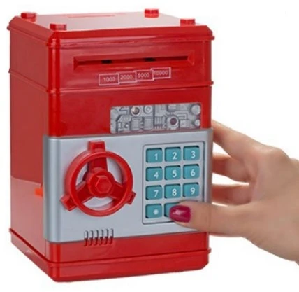 Kumbara Şifreli Atm Kasa Para Yutan Kumbara Şifreli Kırmızı - 3