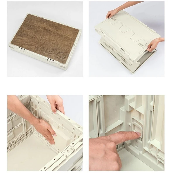 Madfox Çok Fonksiyonlu Katlanabilir Kamp Saklama Kutusu [ Seyahat Organizatörü ]  Khaki 60 LT - 10