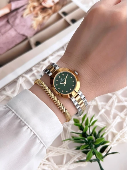 Daniel Klein Çelik Kordon 3 Atm Suya Dayanıklı Özel Tasarım Kadın Kol Saat+Bileklik VS.BLKT.0216 - Resim 2