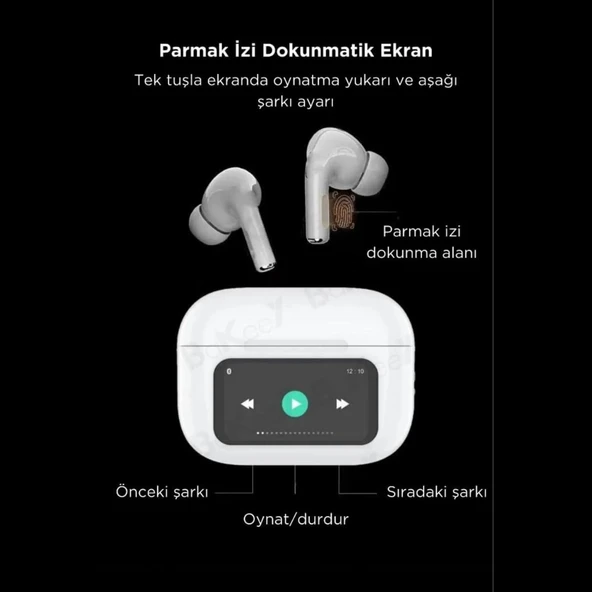 TT Castu A9 Pro ANC Kavuçuklu Kulak içi Akıllı Ekranlı Bluetooth Kablosuz Kulaklık - 4