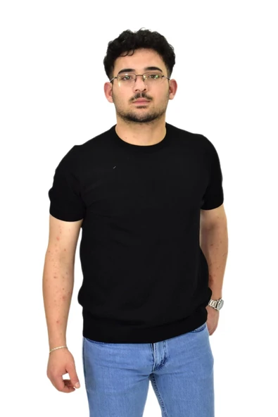 Erkek Triko Sıfır Yaka Tişört  P6035 BGL-ST04505 - Resim 3