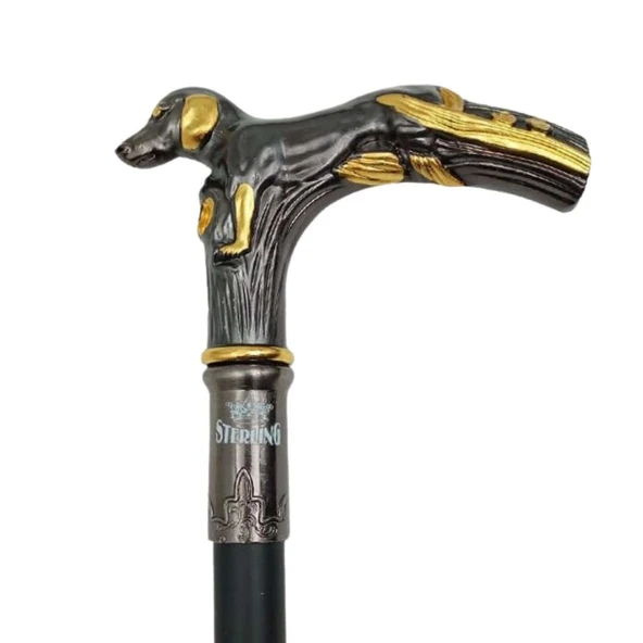 Köpek Başlı Baston - Sterling - 88 cm - 2