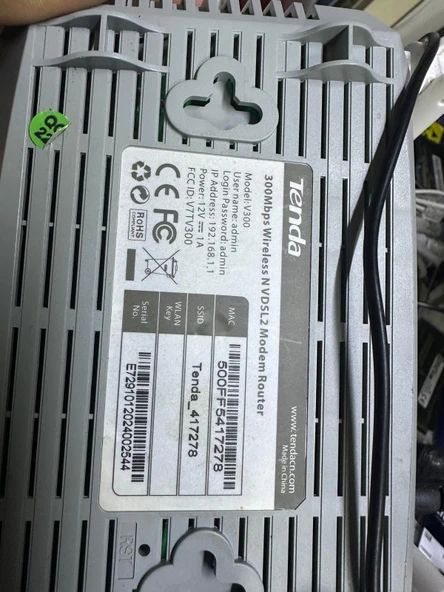 Tenda V300 4 Port 300 Mbps VDSL2 Modem 2.EL KULLANILMIŞ - 2