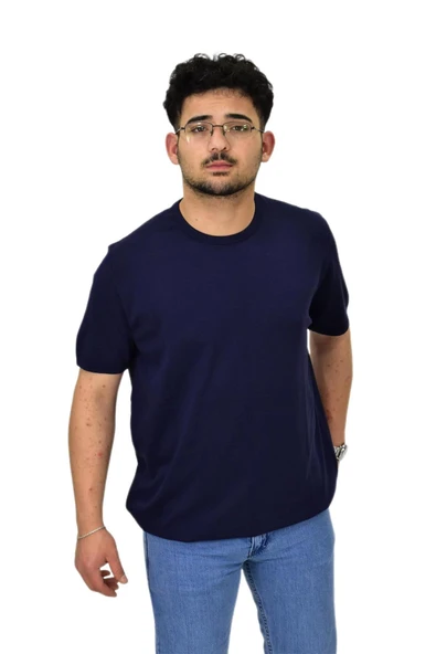 Erkek Triko Sıfır Yaka Tişört  P6035 BGL-ST04505 - Resim 10