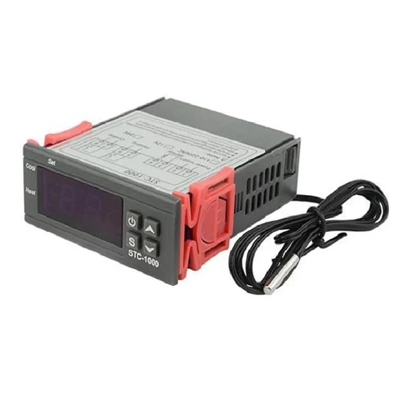 STC-1000 Sıcaklık Termostatı 12V 10A  Isıtıcı Soğutucu Dijital Ekran 10K Ntc Sıcaklık Sensörü Kuluçka Akvaryum