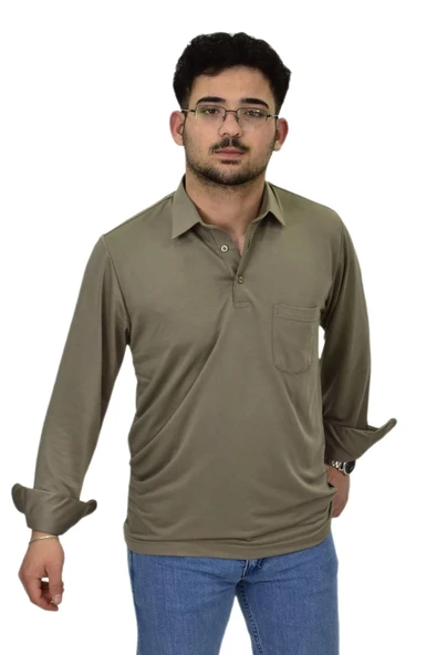 Erkek Gömlek Yaka Uzunkol Tişört T6063 BGL-ST04542 ürün görseli