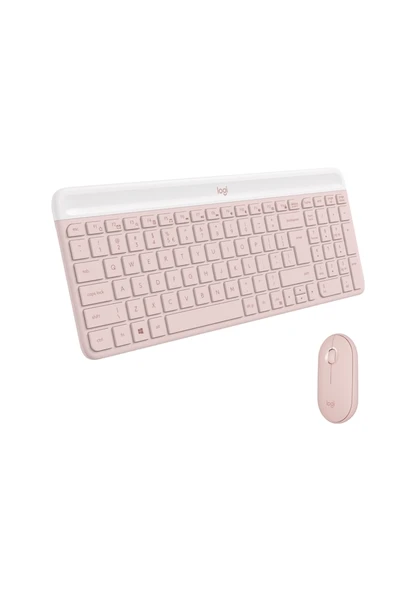 Logitech MK470 Kablosuz İngilizce Rose Gold Klavye Mouse Seti
